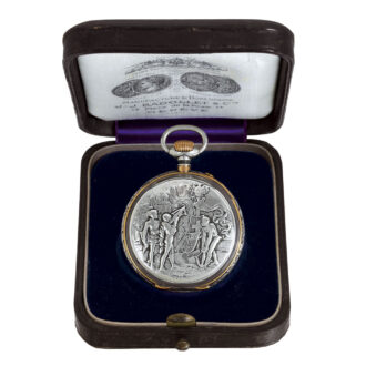 Swiss silver and gold open faced lever pocket watch Circa 1887