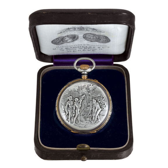 Swiss silver and gold open faced lever pocket watch Circa 1887