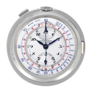 Swiss stainless steel chronograph lever pocket watch Circa 1923