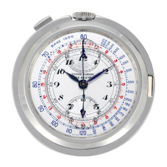 Swiss stainless steel chronograph lever pocket watch Circa 1923