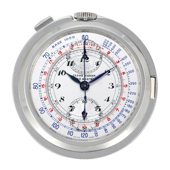 Swiss stainless steel chronograph lever pocket watch Circa 1923 Swiss stainless steel chronograph lever pocket watch Circa 1923