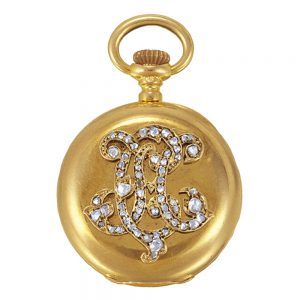 Swiss 18k gold miniature keyless lady's pendant watch Circa 1888