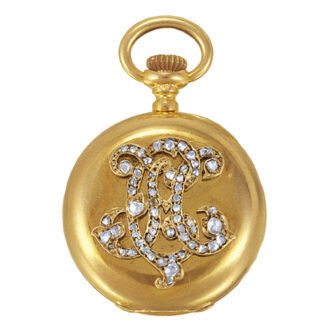 Swiss 18k gold miniature keyless lady's pendant watch Circa 1888
