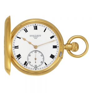 English 18K yellow gold half hunting cased watch Circa 1904