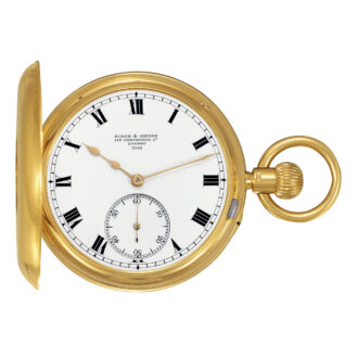 English 18K yellow gold half hunting cased watch Circa 1904