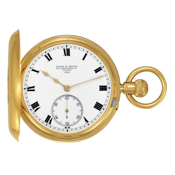 English 18K yellow gold half hunting cased watch Circa 1904