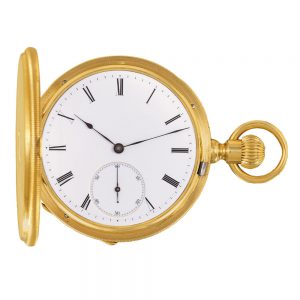 Swiss 18K gold keyless watch with Patek Philippe fitted box Circa 1867