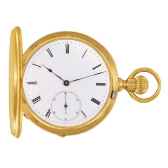 Swiss 18K gold keyless watch with Patek Philippe fitted box Circa 1867