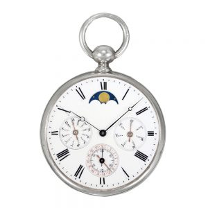 Swiss silver astronomical watch with duplex escapement Circa 1865