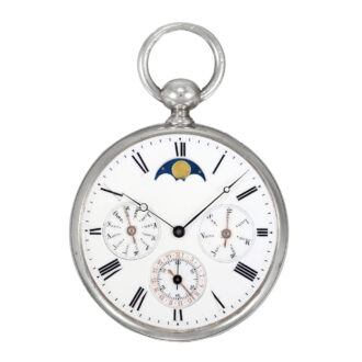 Swiss silver astronomical watch with duplex escapement Circa 1865