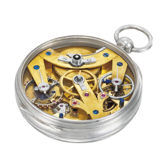 Extremely unusual Swiss silver with two escapements Circa 1870 Extremely unusual Swiss silver with two escapements Circa 1870