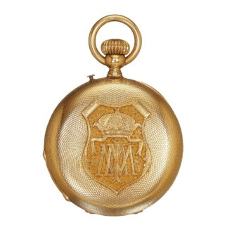 Swiss 18k gold half hunting keyless pocket watch Circa 1865