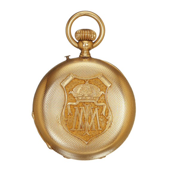 Swiss 18k gold half hunting keyless pocket watch Circa 1865 Swiss 18k gold half hunting keyless pocket watch Circa 1865