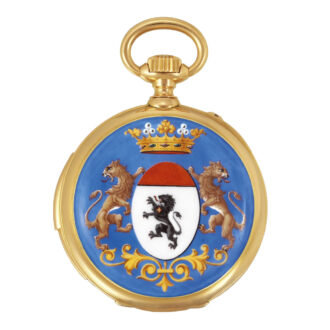 French gold repeater decorated with enamel coat of arms Circa 1890