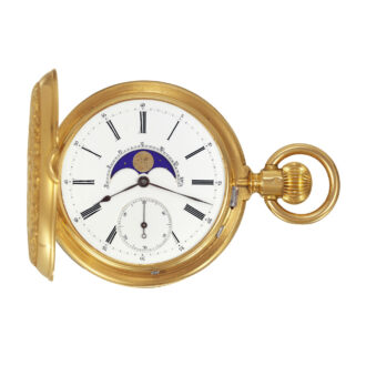 Swiss gold astronomical double-dialled pocket watch Circa 1890