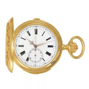 Large Swiss 18k gold minute repeater with chronograph Circa 1900