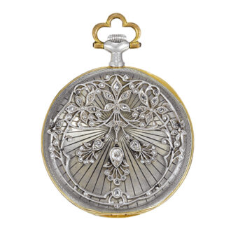 Swiss 18k gold pendant watch with matching chain Circa 1911 Swiss 18k gold pendant watch with matching chain Circa 1911