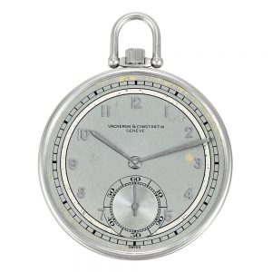 Elegant Swiss platinum keyless Art Deco dress watch Circa 1938