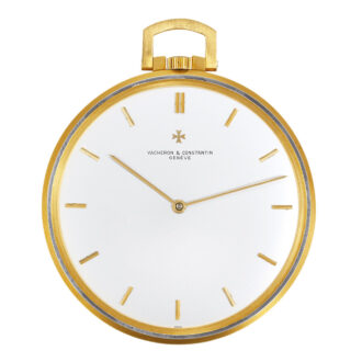 Swiss gold dress watch with matching suede fob Circa 1969