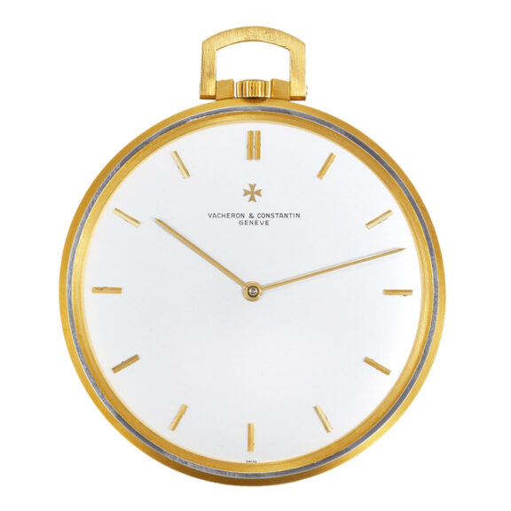 Swiss gold dress watch with matching suede fob Circa 1969