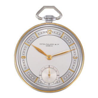 Swiss 18k gold and staybrite stainless steel dress watch Circa 1937