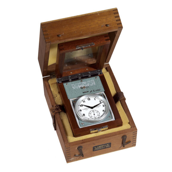French mahogany chronostat III electric deck watch Circa 1970