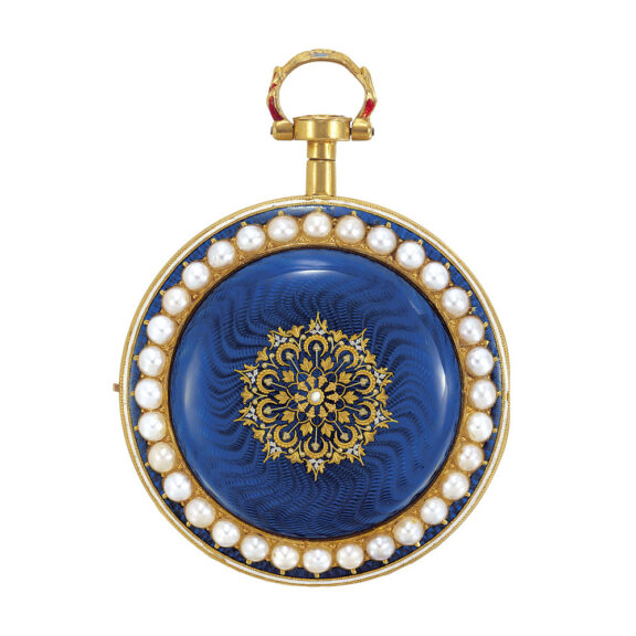 English 18k gold watch with translucent blue enamel Circa 1800 English 18k gold watch with translucent blue enamel Circa 1800