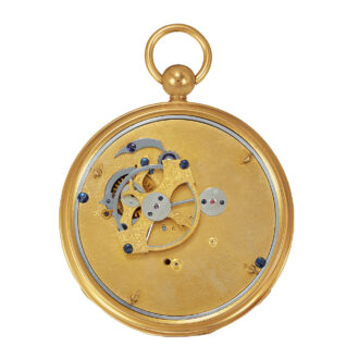 Swiss gold skeletonized watch with dead centre seconds Circa 1820
