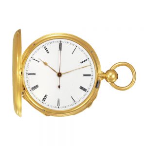 French 18 Carat gold quarter repeating hunting cased watch Circa 1850