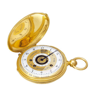 French 18k gold quarter repeating hunting cased watch Circa 1850