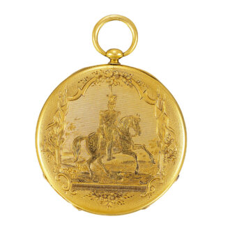 Extra thin Swiss 18k gold open faced pendant watch Circa 1820