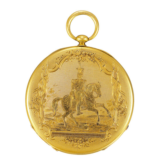 Extra thin Swiss 18k gold open faced pendant watch Circa 1820