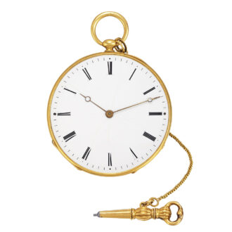 Extra thin Swiss 18k gold open faced pendant watch Circa 1820