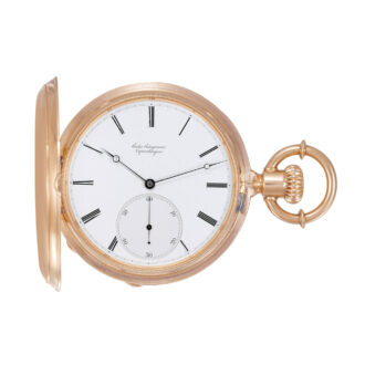 Danish 18 Carat pink gold hunter cased keyless pocket watch Circa 1880