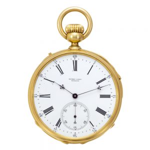 Swiss 18K gold quarter repeating lever pocket watch Circa 1870