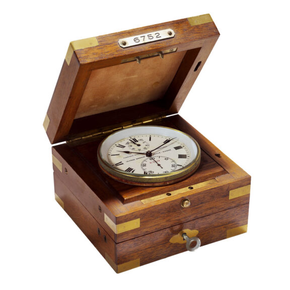 Large Swiss brass marine watch with power reserve Circa 1945