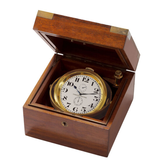 Swiss brass deck watch with power reserve indication Circa 1920