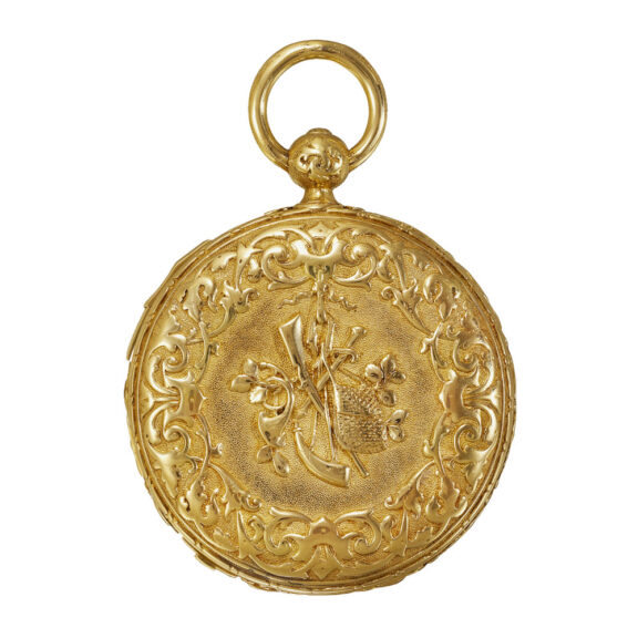 Heavy French 18k gold repeating hunting cased watch Circa 1860 Heavy French 18k gold repeating hunting cased watch Circa 1860
