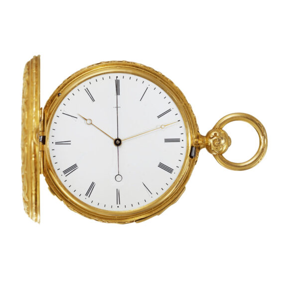 Heavy French 18k gold repeating hunting cased watch Circa 1860 Heavy French 18k gold repeating hunting cased watch Circa 1860
