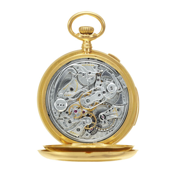 Swiss gold split-seconds chronograph dress watch Circa 1910 Swiss gold split-seconds chronograph dress watch Circa 1910