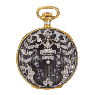 Swiss gold, diamond-set keyless lady's pendant watch Circa 1912