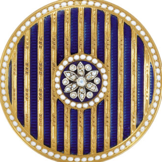 French 18k yellow gold and enamel keyless dress watch Circa 1910