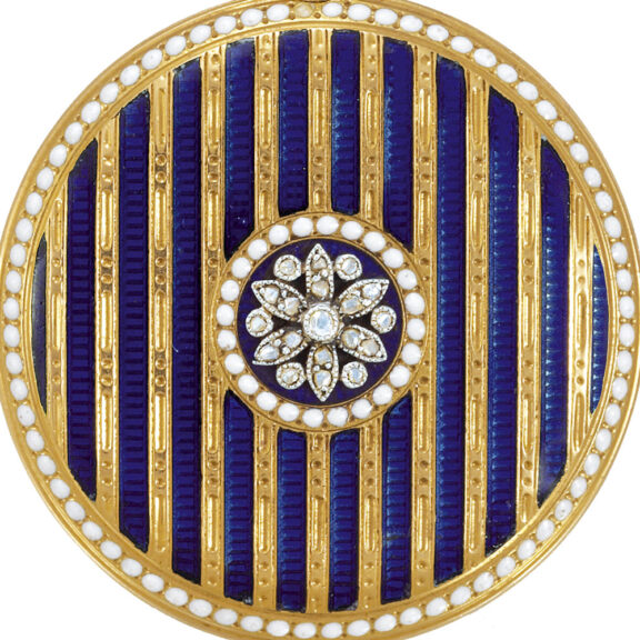 French 18k yellow gold and enamel keyless dress watch Circa 1910 French 18k yellow gold and enamel keyless dress watch Circa 1910