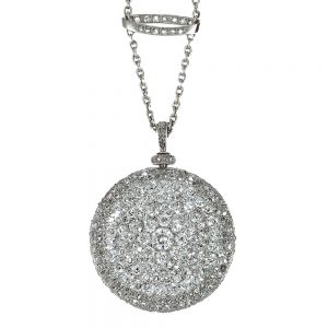 French platinum diamond-set lady's pendant watch Circa 1900
