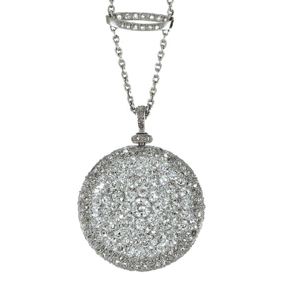 French platinum diamond-set lady's pendant watch Circa 1900