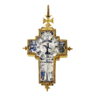 German gilt brass and rock crystal cruciform watch Circa 1610