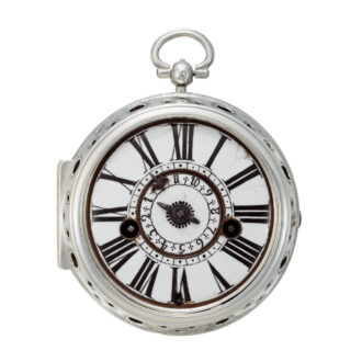 Swiss silver single-handed oignon watch with alarm Circa 1690