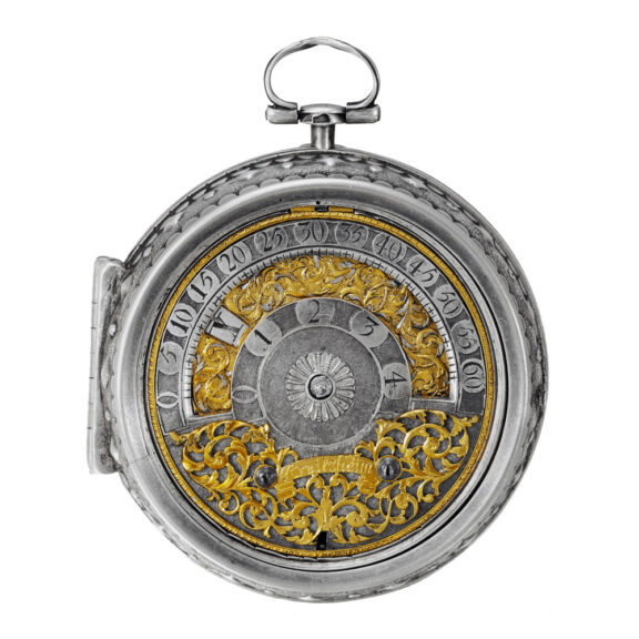 German silver pair-cased wandering hour pocket watch Circa 1700