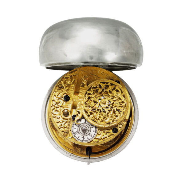 German silver pair-cased wandering hour pocket watch Circa 1700 German silver pair-cased wandering hour pocket watch Circa 1700