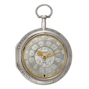 Rare silver pair-cased hour repeating clockwatch Circa 1700